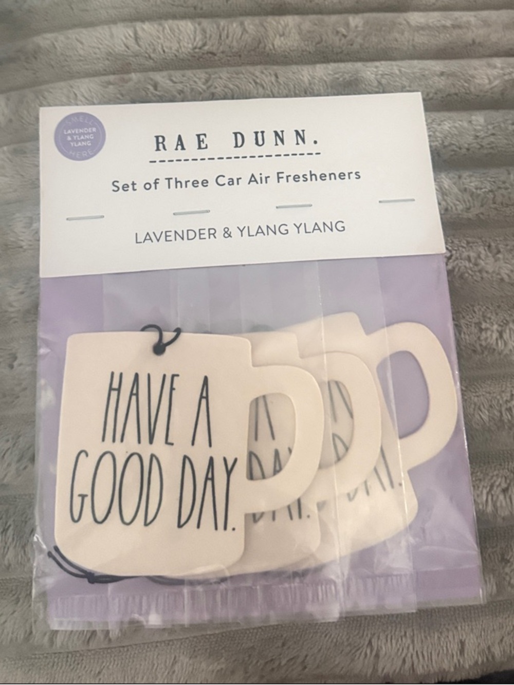Rae Dunn Cream & Black Mug-Shaped Car Air Fresheners (Set of 3)